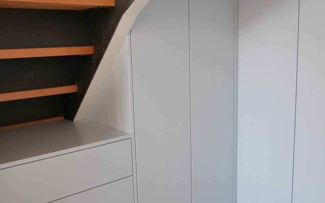 Dressing à la Croix Rousse avec façades laquées